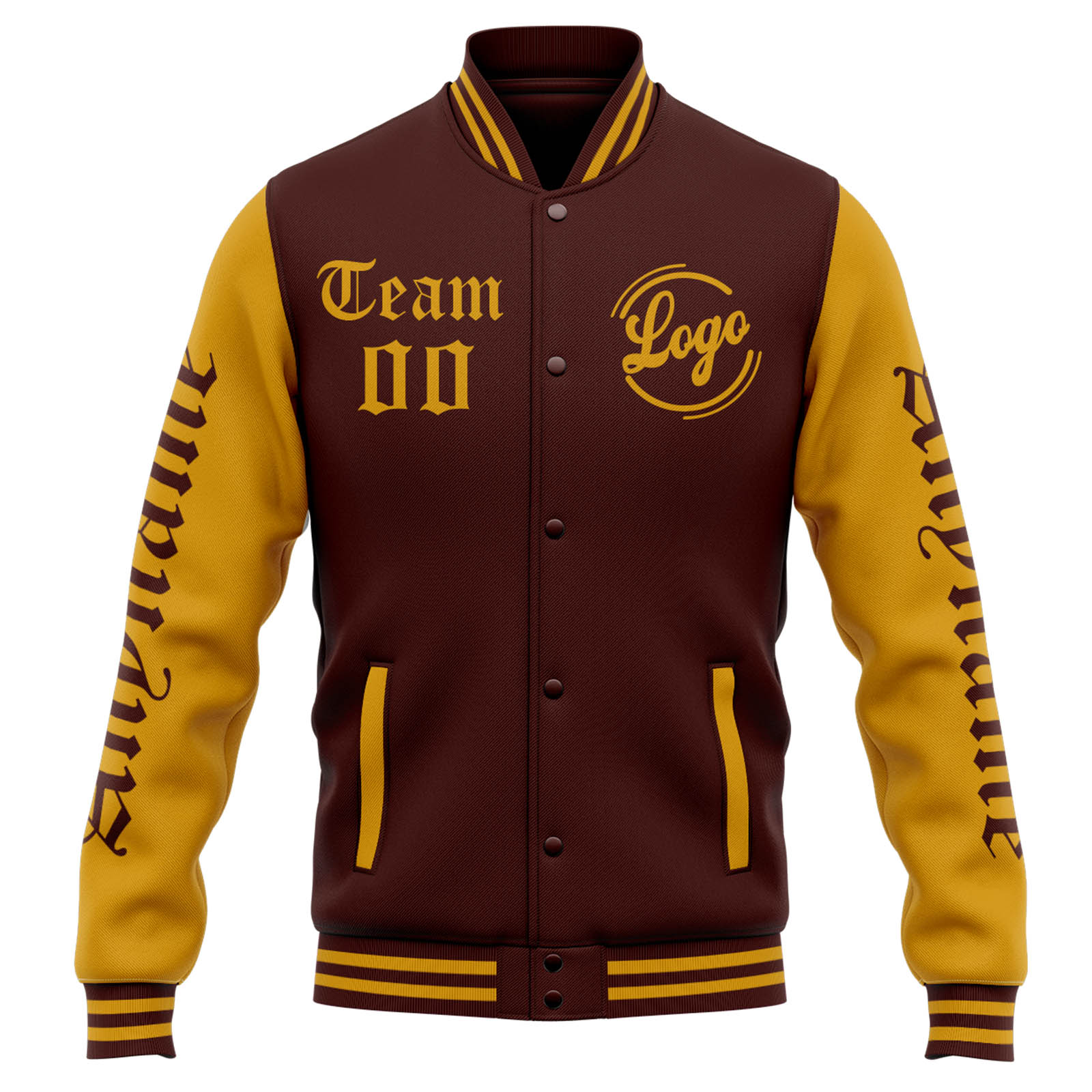 Custom Burgundy Gold Varsity Jacket for Men Women and Youth with Personalized Letterman Jacket 