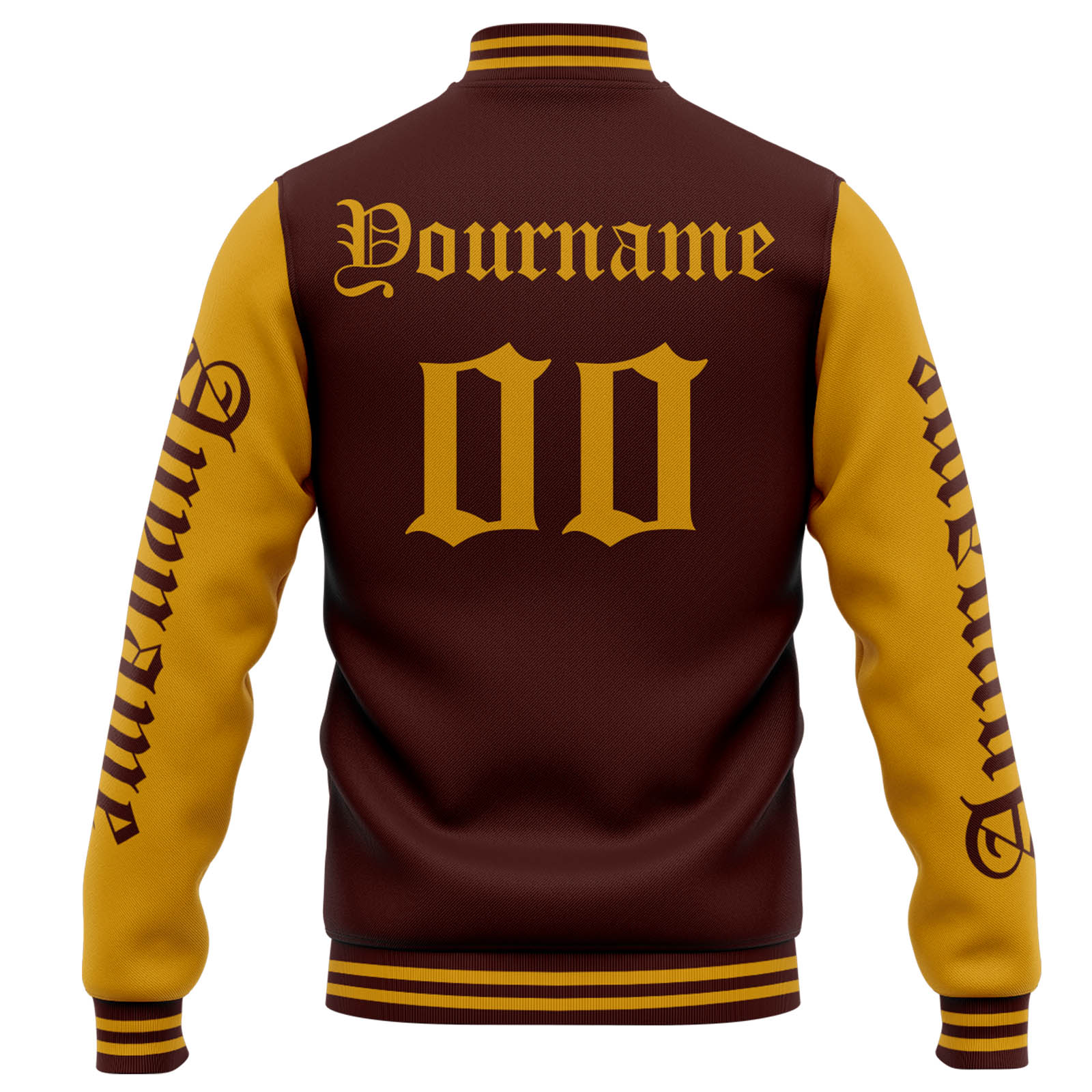 Custom Burgundy Gold Varsity Jacket for Men Women and Youth with Personalized Letterman Jacket 