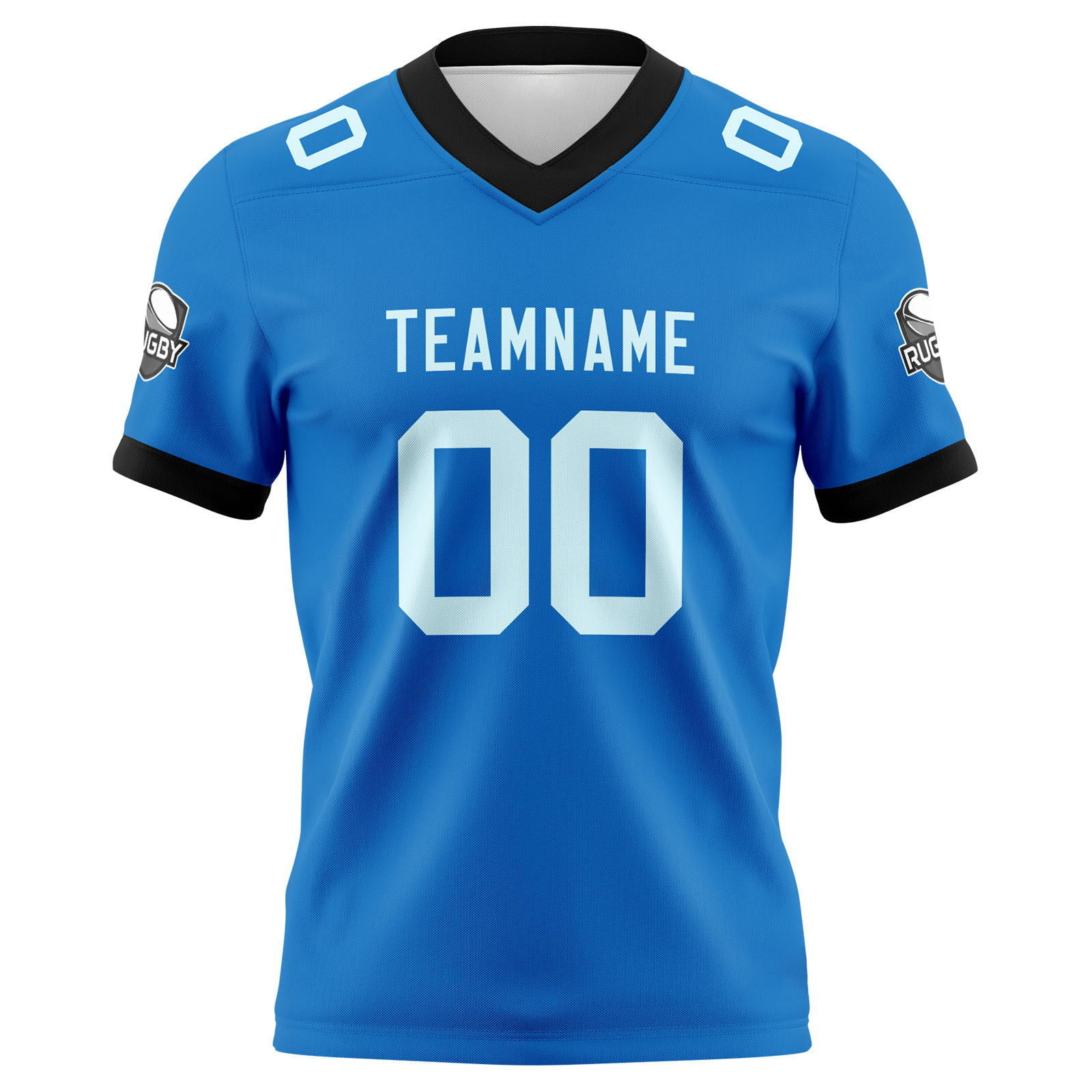 Custom Blue Cyan Football Jersey Personalized Football Shirts for Men Printed Team Name Number Logo