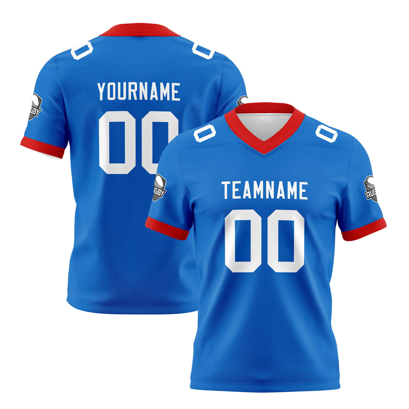 Custom Blue White Football Jersey Personalized Football Shirts for Men Printed Team Name Number Logo