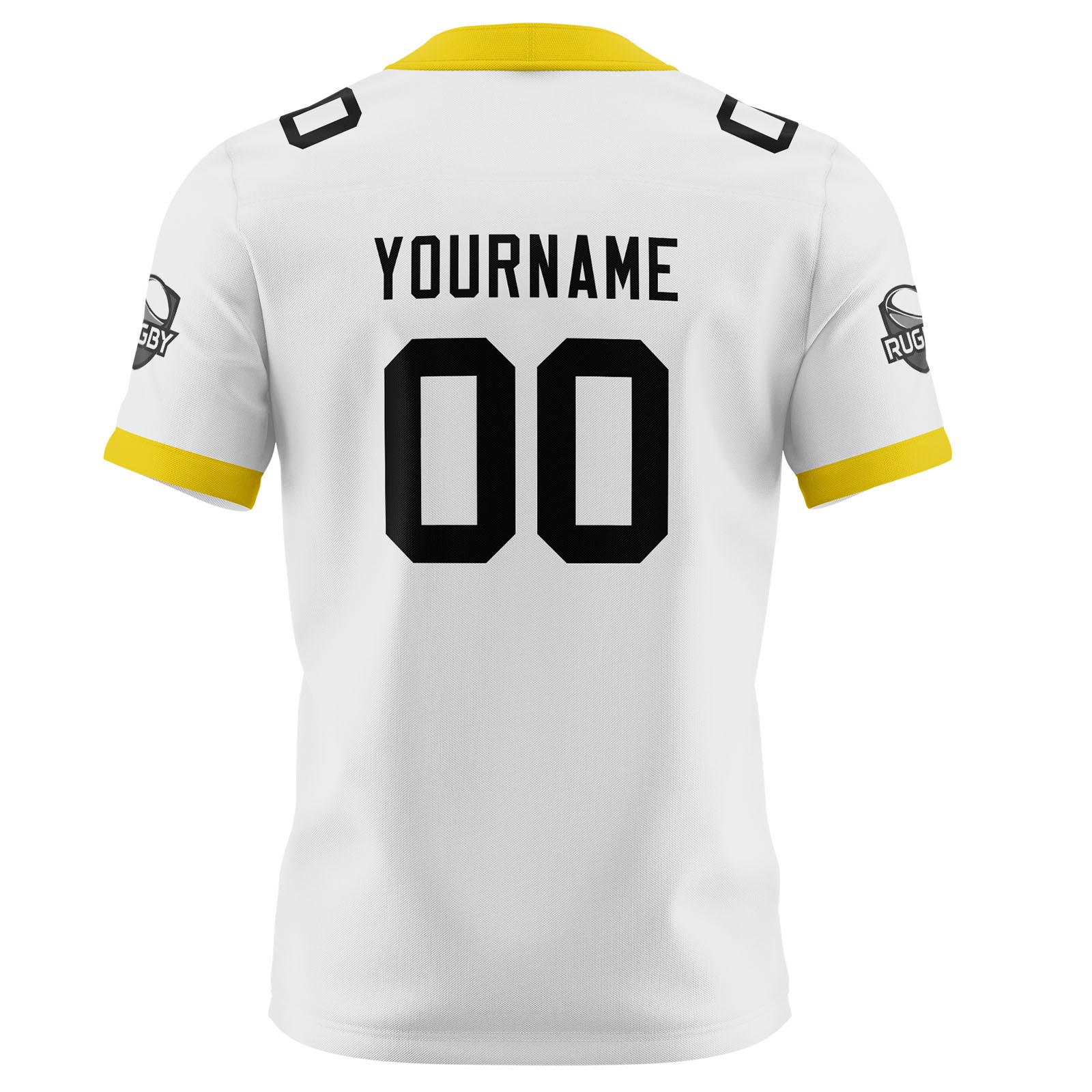 Custom White Yellow Football Jersey Personalized Football Shirts for Men Printed Team Name Number Logo