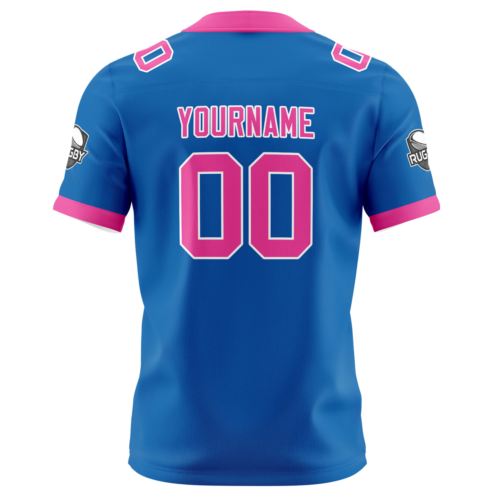Custom Blue Pink Football Jersey Personalized Football Shirts for Men Printed Team Name Number Logo