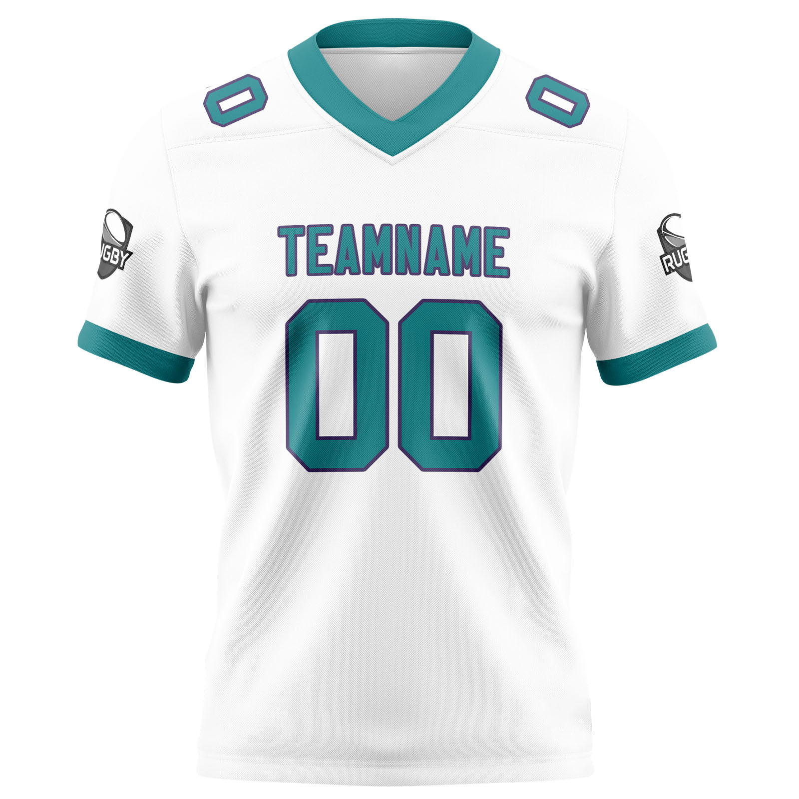 Custom White Aqua Football Jersey Personalized Football Shirts for Men Printed Team Name Number Logo