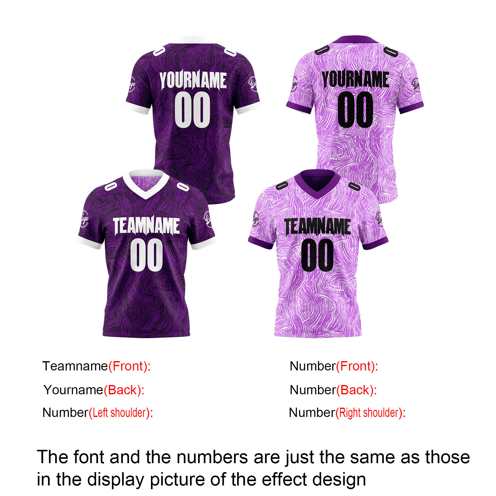 Custom Purple Black White Reversible Football Jersey Personalized Gradient Football Shirts for Men Printed Team Name Number Logo