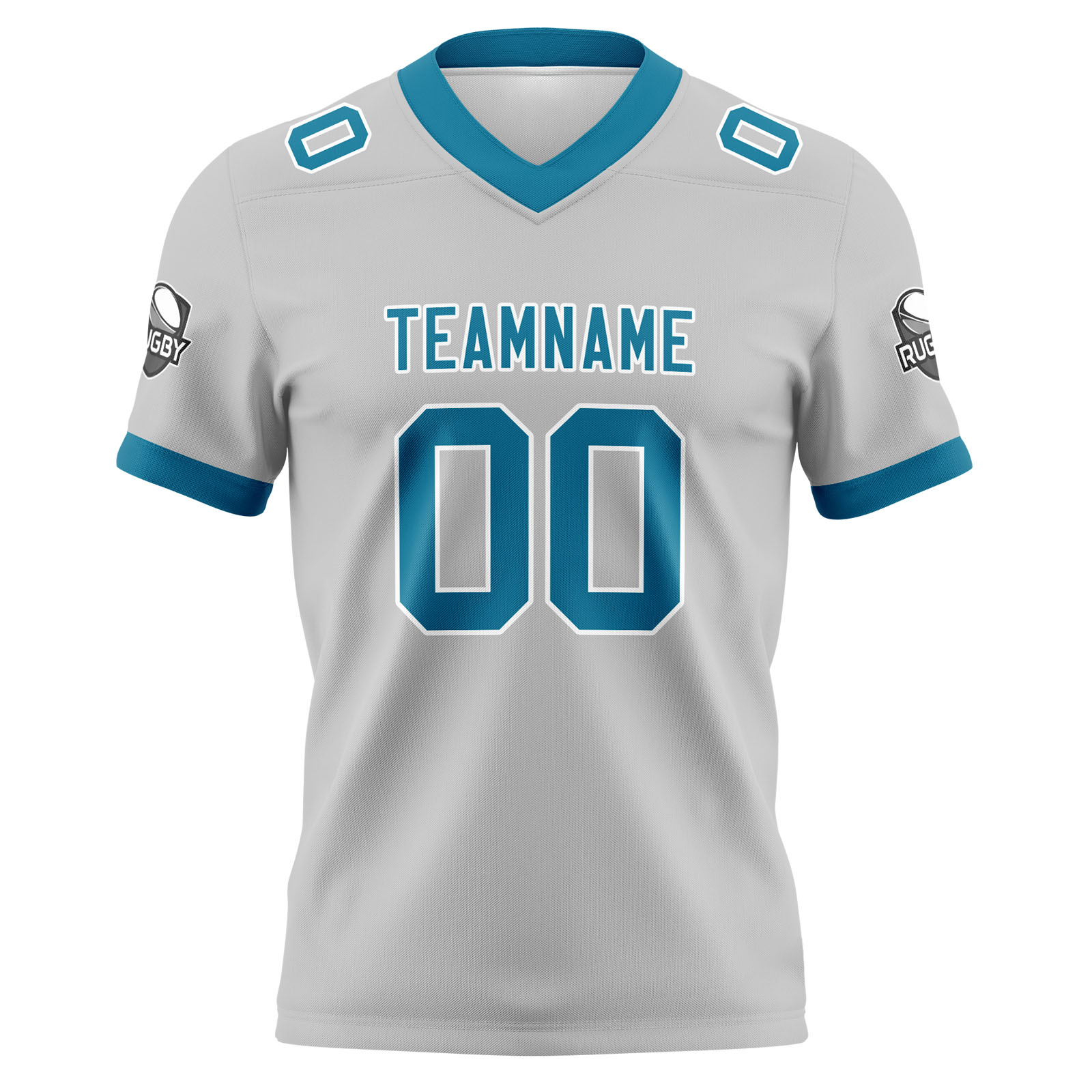 Custom Grey Blue Football Jersey Personalized Football Shirts for Men Printed Team Name Number Logo