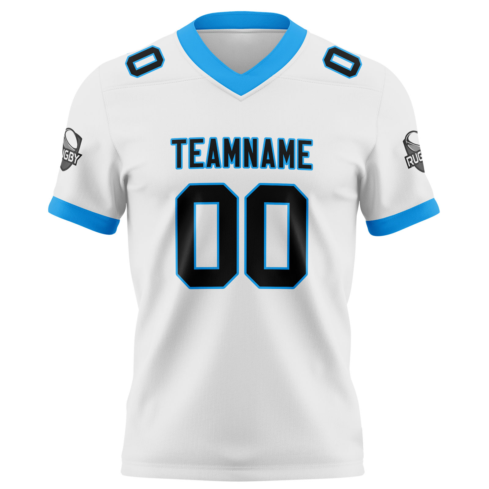 Custom White Blue Black Football Jersey Personalized Football Shirts for Men Printed Team Name Number Logo