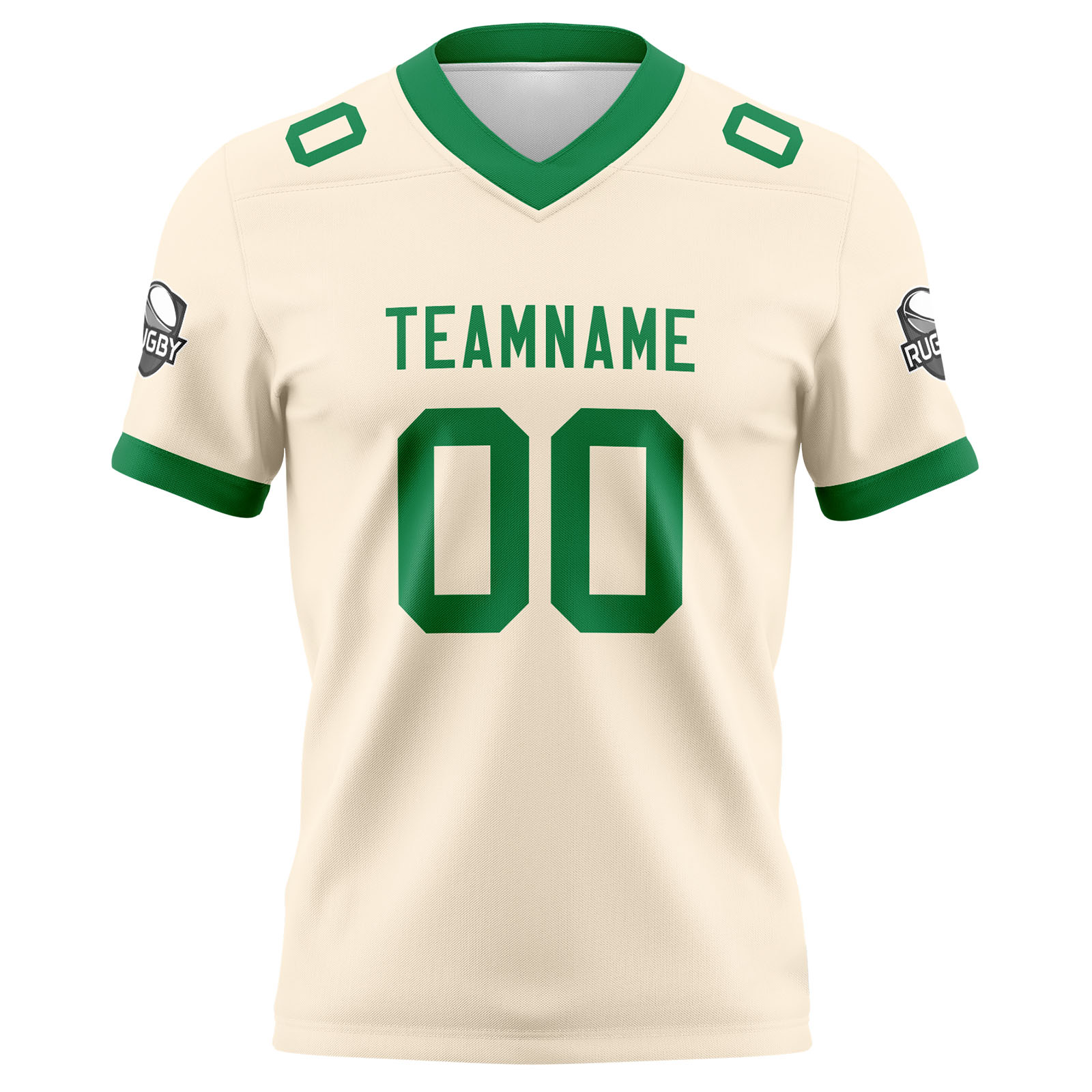 Custom Cream Green Football Jersey Personalized Football Shirts for Men Printed Team Name Number Logo