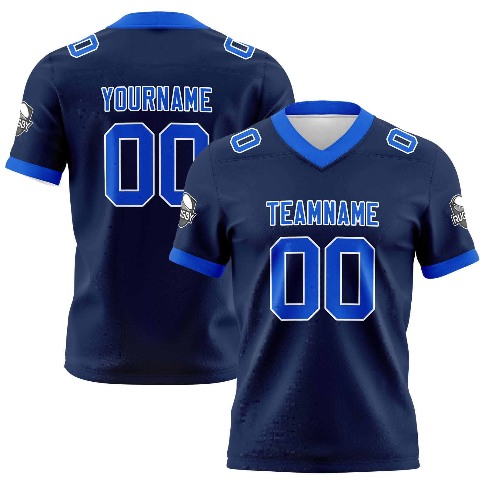 Custom Navy Blue Football Jersey Personalized Football Shirts for Men Printed Team Name Number Logo