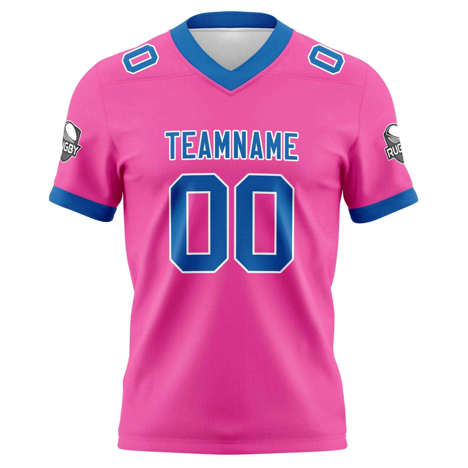 Custom Pink Blue Football Jersey Personalized Football Shirts for Men Printed Team Name Number Logo