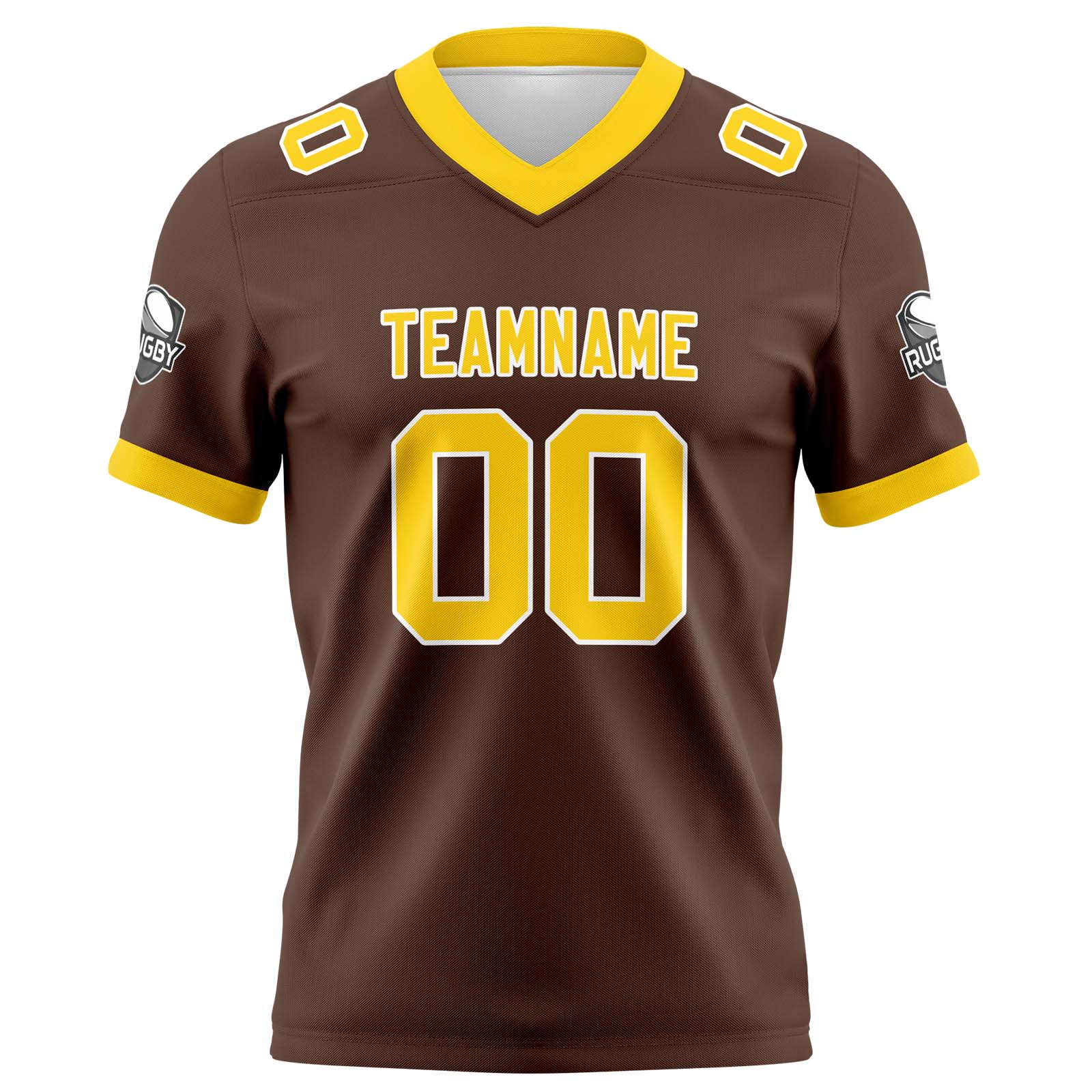 Custom Brown Yellow Football Jersey Personalized Football Shirts for Men Printed Team Name Number Logo