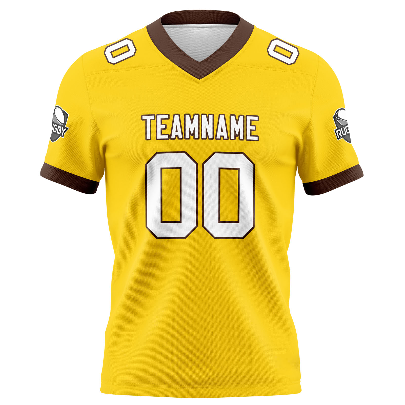 Custom Yellow Brown Football Jersey Personalized Football Shirts for Men Printed Team Name Number Logo