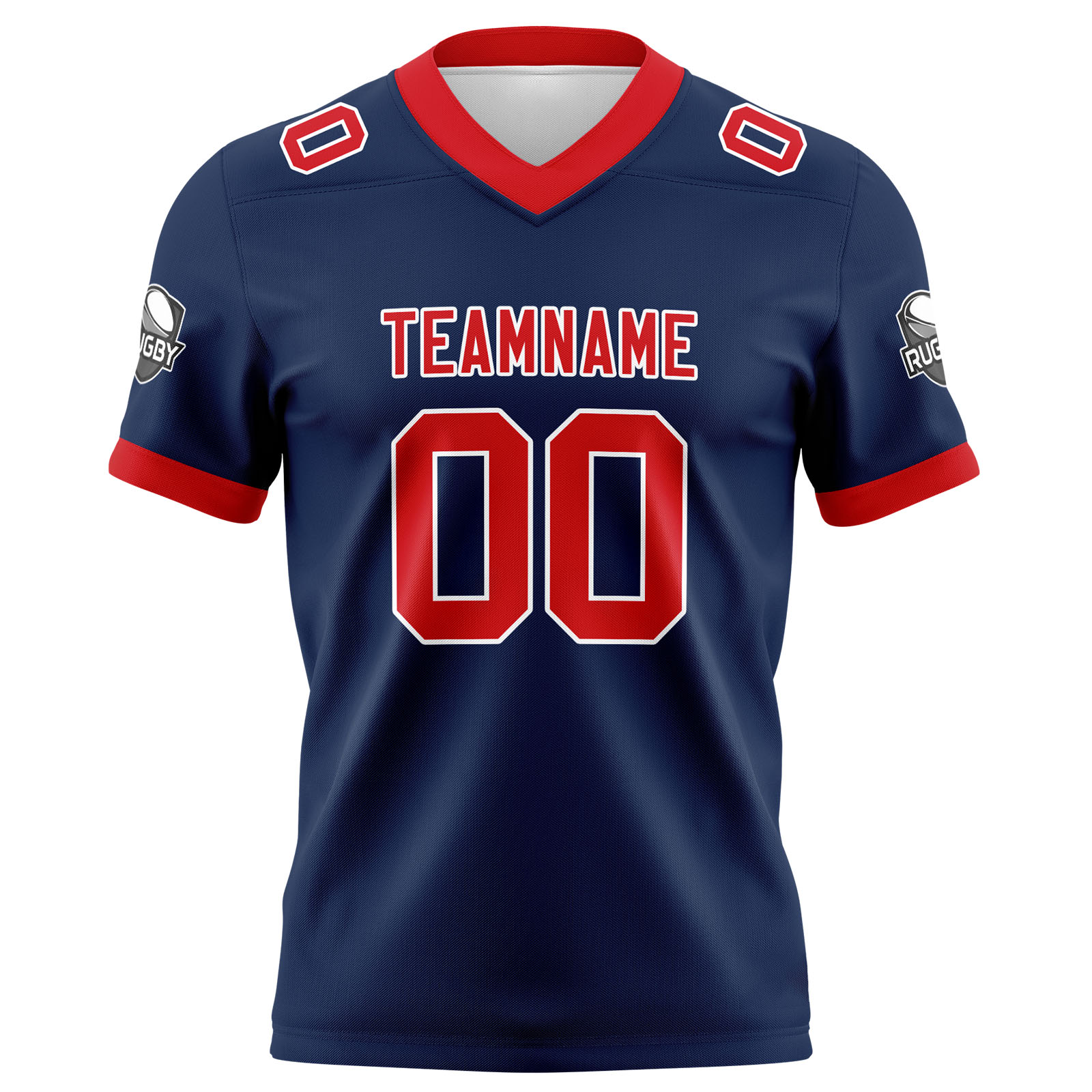 Custom Navy Red Football Jersey Personalized Football Shirts for Men Printed Team Name Number Logo