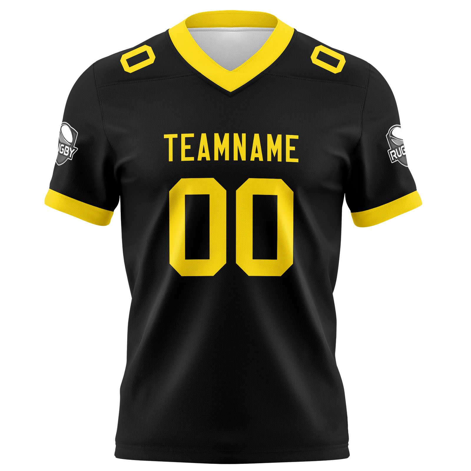 Custom Black Yellow Football Jersey Personalized Football Shirts for Men Printed Team Name Number Logo