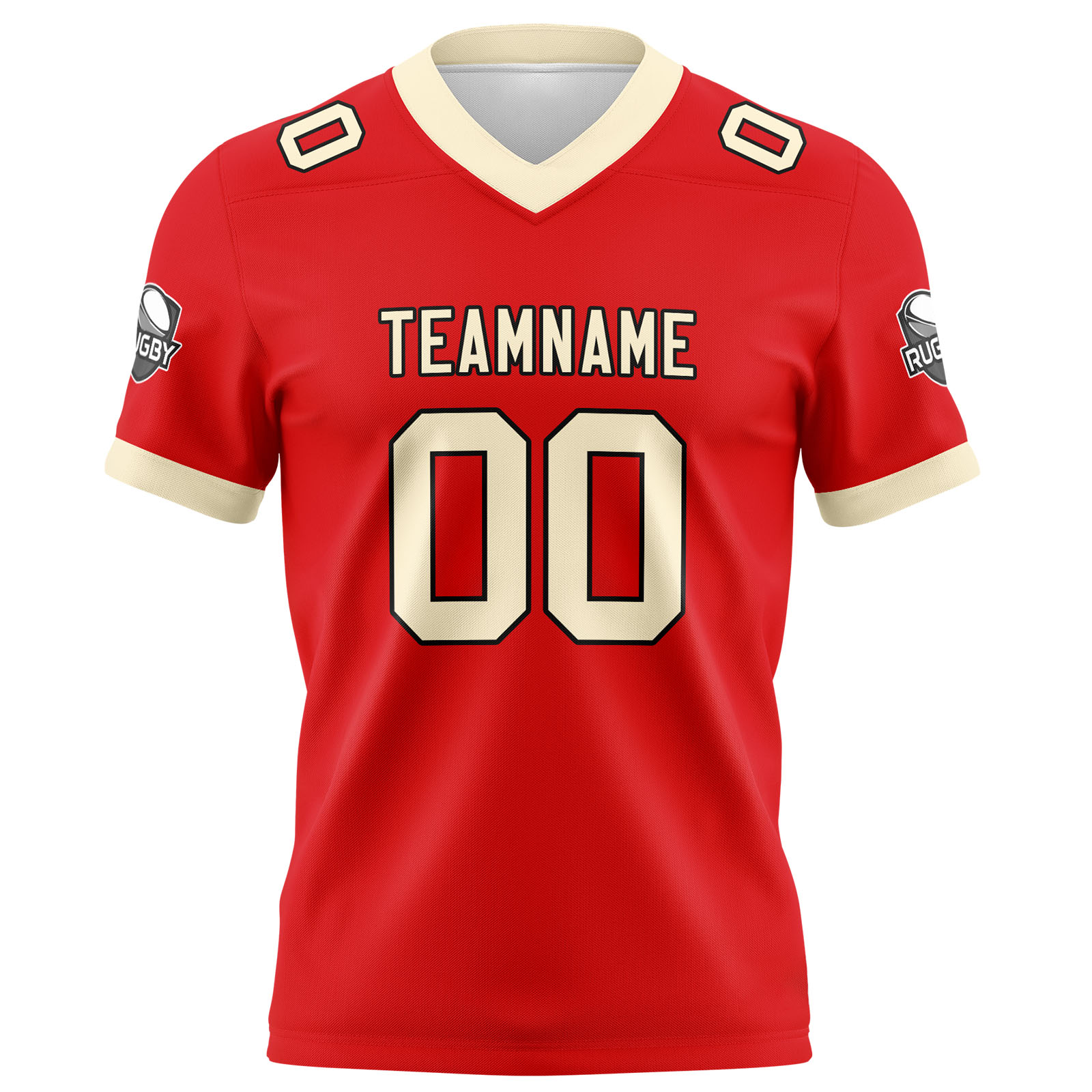 Custom Red Cream Football Jersey Personalized Football Shirts for Men Printed Team Name Number Logo