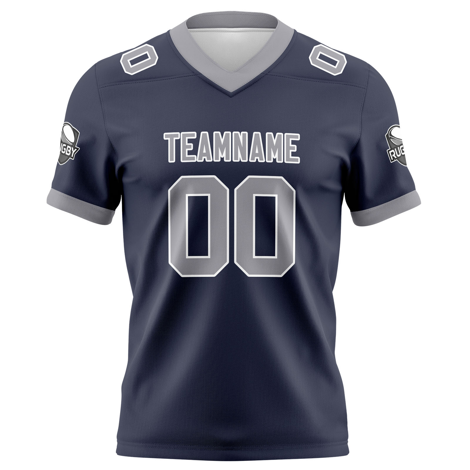 Custom Navy Gray Football Jersey Personalized Football Shirts for Men Printed Team Name Number Logo