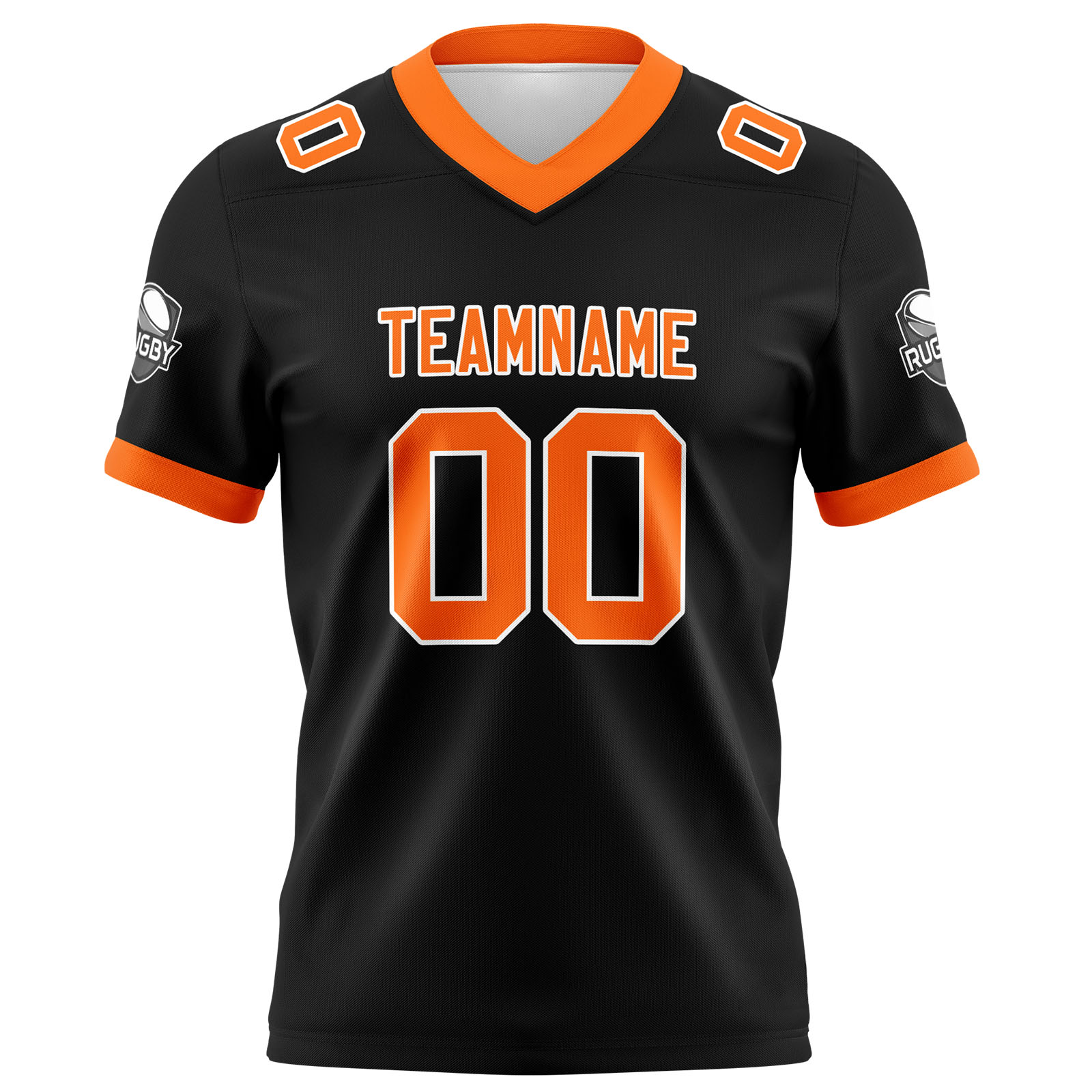 Custom Black Orange Football Jersey Personalized Football Shirts for Men Printed Team Name Number Logo