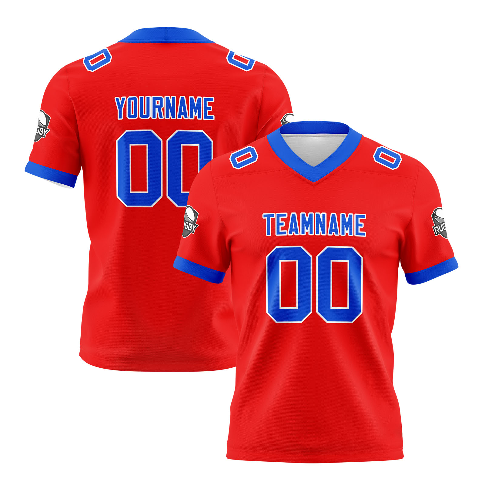 Custom Red Blue Football Jersey Personalized Football Shirts for Men Printed Team Name Number Logo