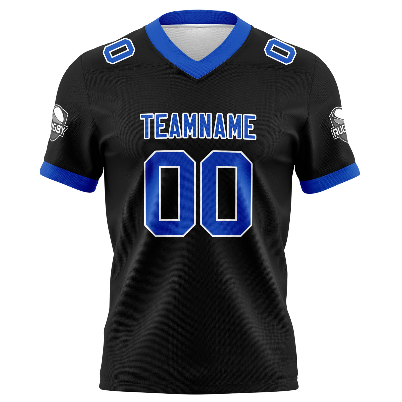 Custom Black Blue Football Jersey Personalized Football Shirts for Men Printed Team Name Number Logo