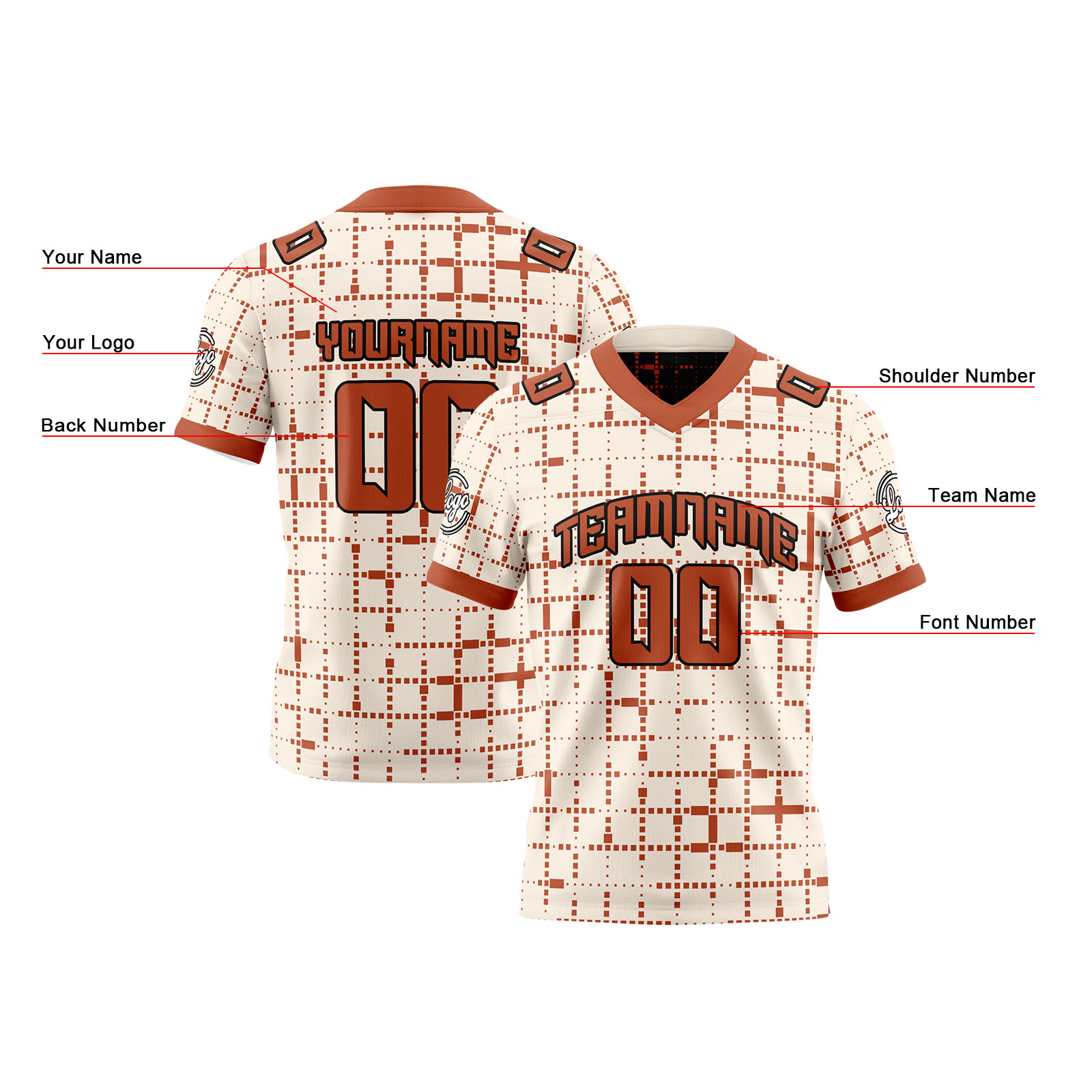 Custom Black Brown Reversible Football Jersey Personalized Gradient Football Shirts for Men Printed Team Name Number Logo