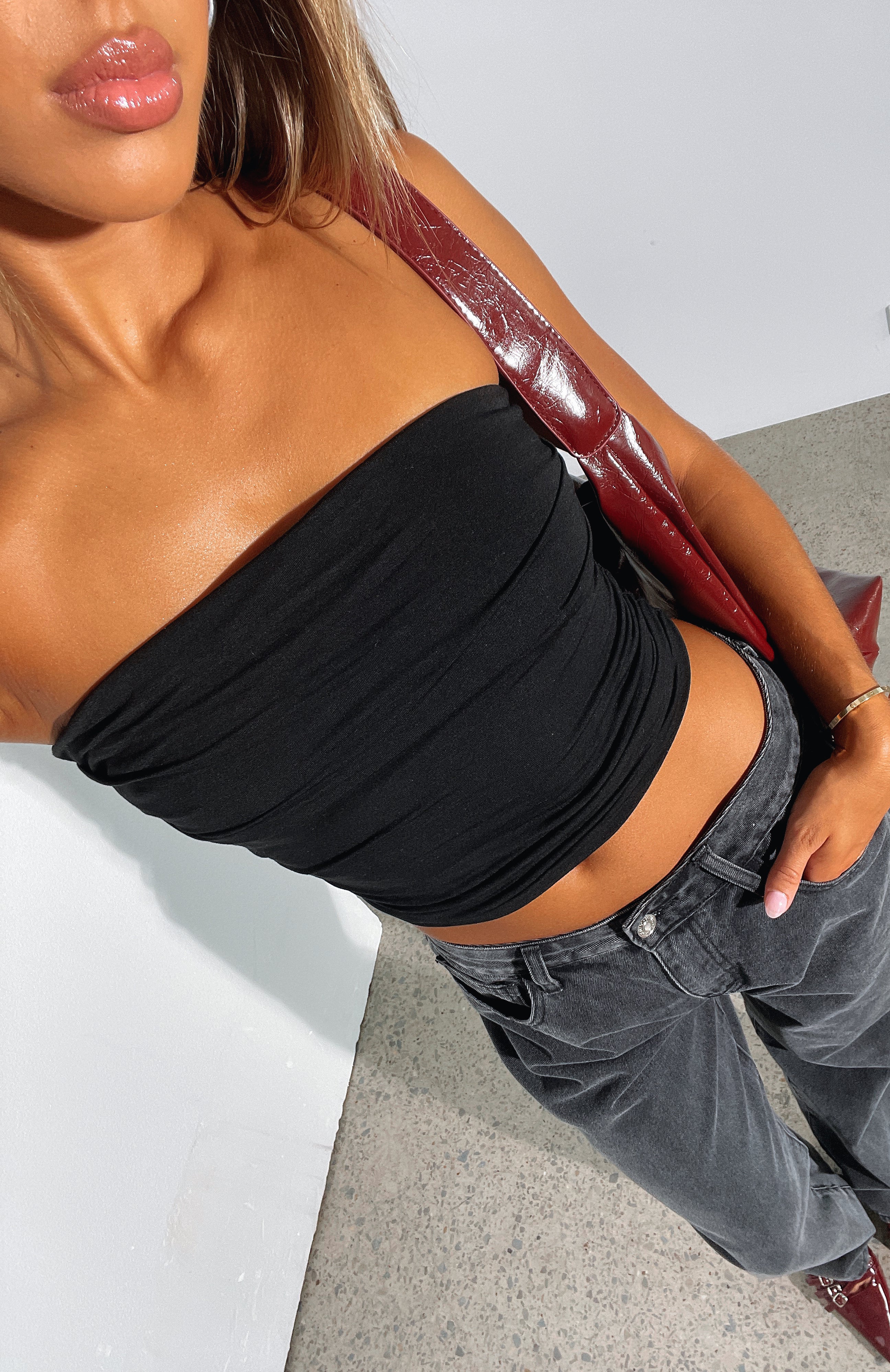 Sweet Escape Strapless Top Black – iestential
