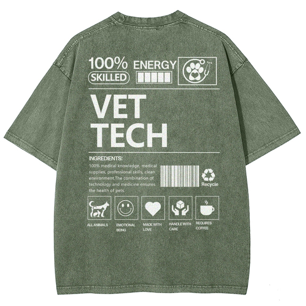 vet tech Unisex Fit Washed T-Shirt-moweekender