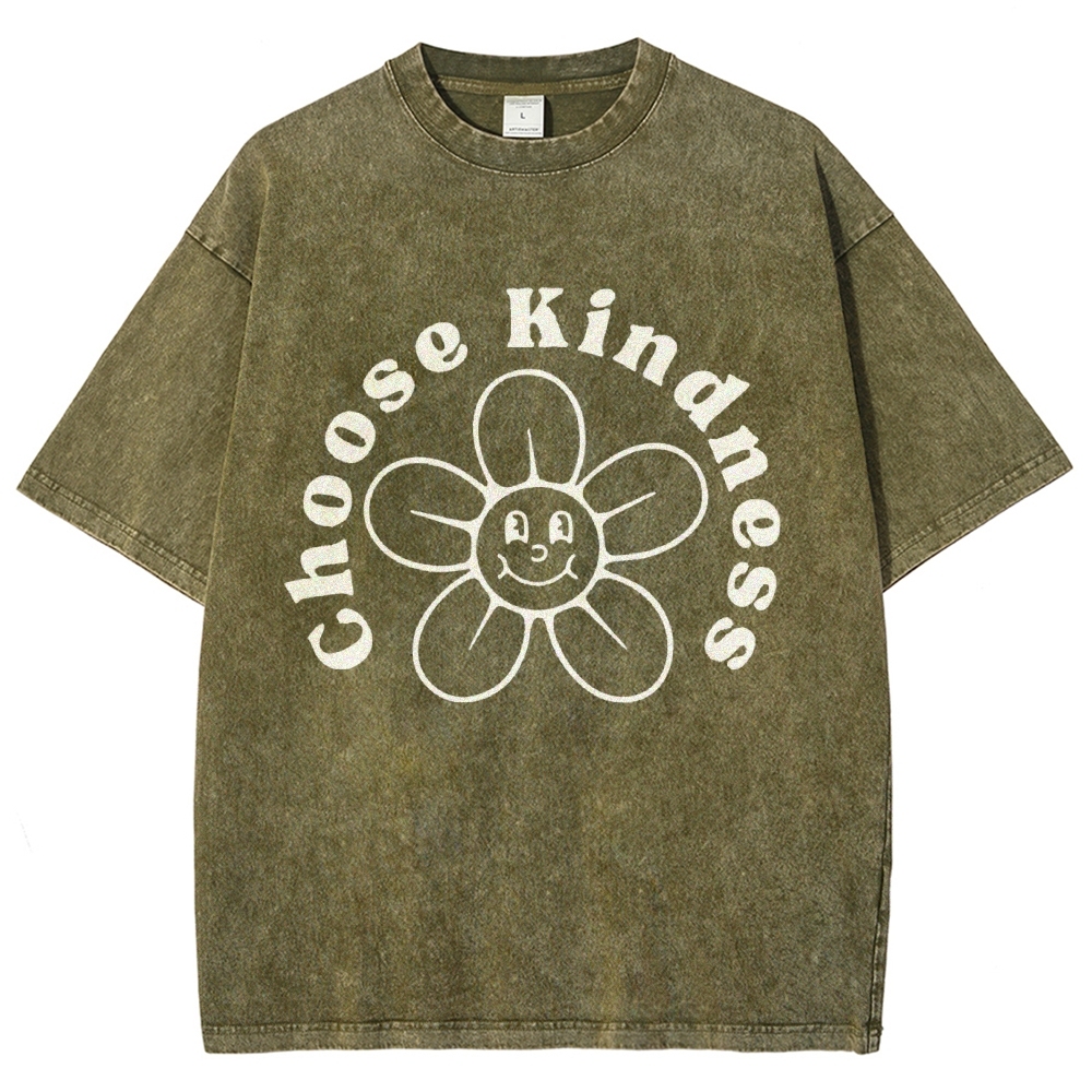 Choose Kindness Vintage Snowflake Washed T-Shirt-moweekender