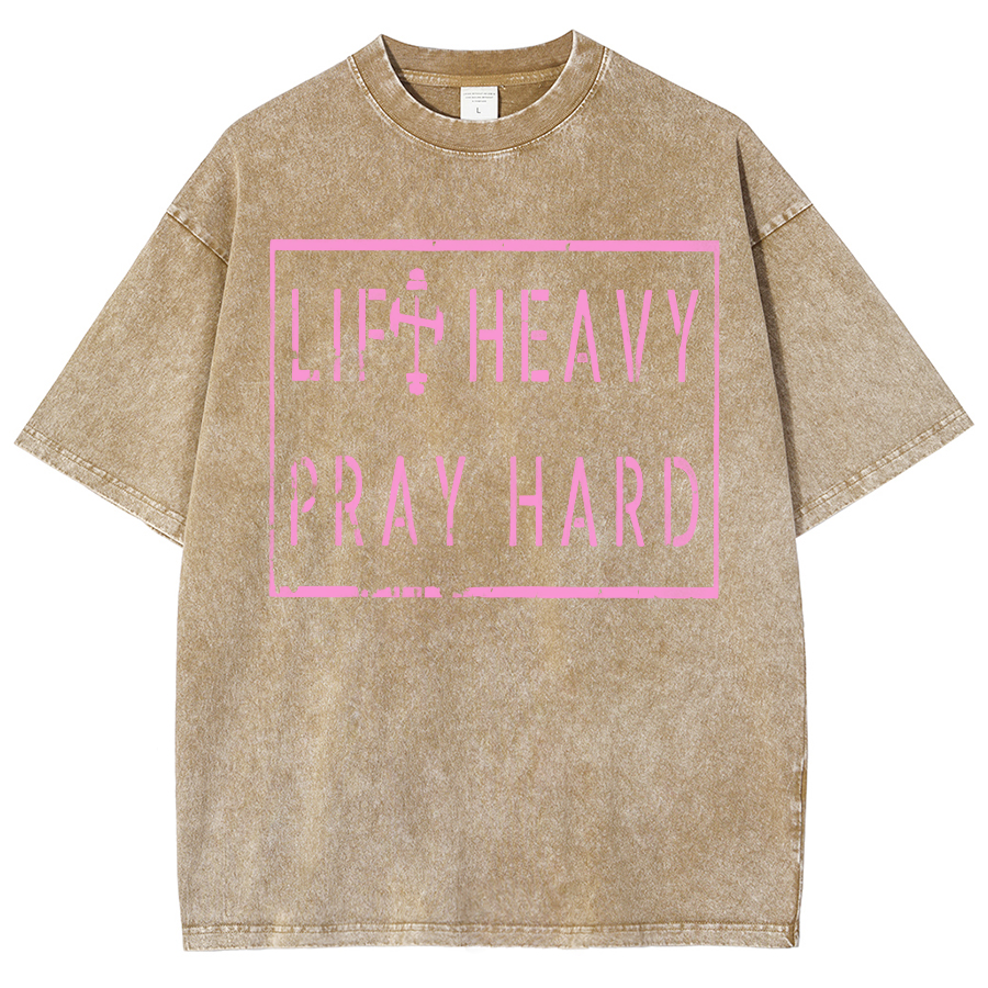Lift Heavy Play Hard Unisex Fit Washed Oversized T-Shirt-moweekender