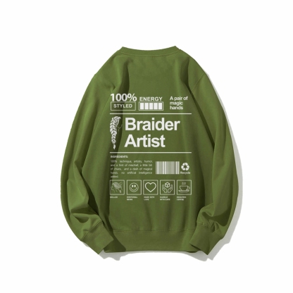 Braider Artist Casual Crewneck Sweatshirt-moweekender