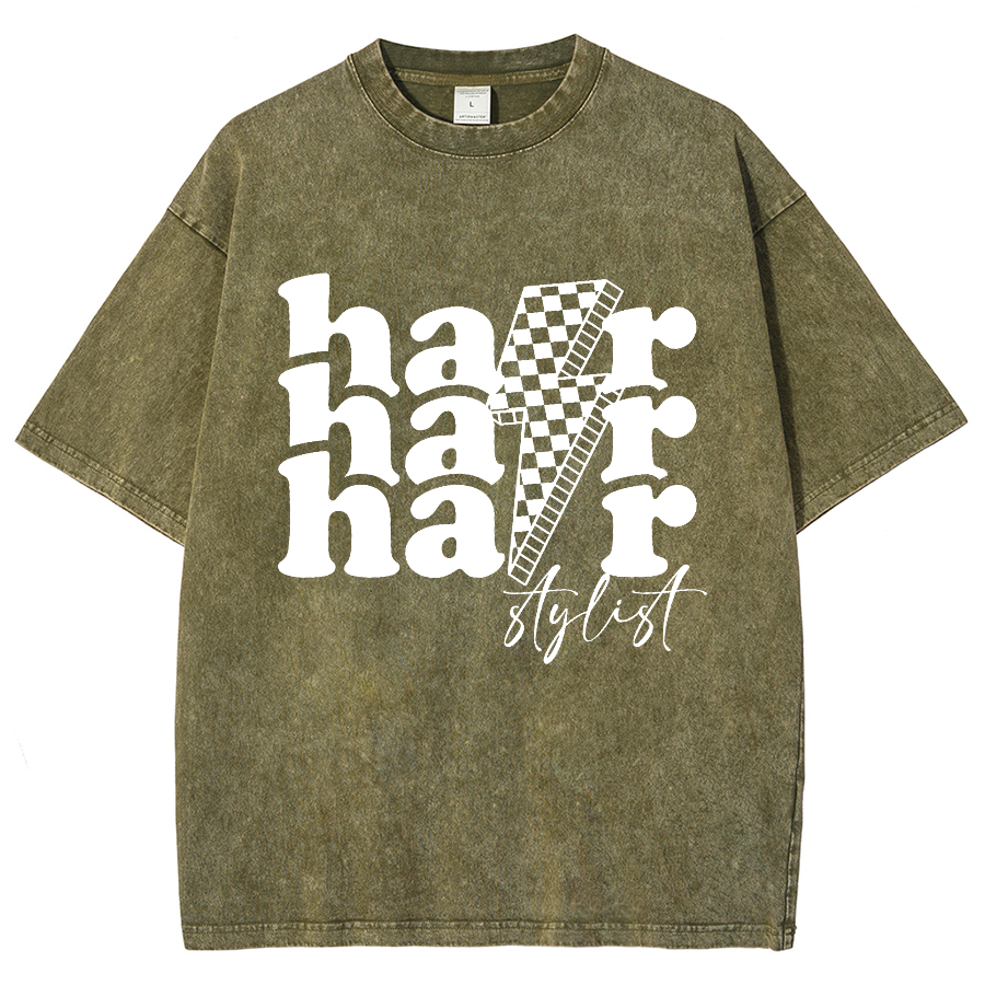Hair Stylist Unisex Fit Washed T-Shirt-moweekender