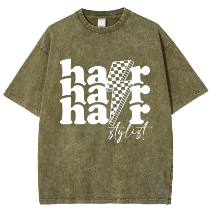 Hair Stylist Unisex Fit Washed T-Shirt-moweekender