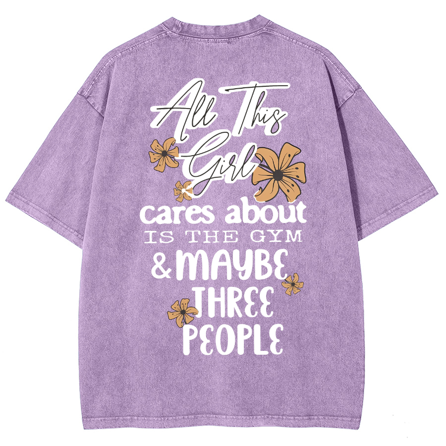 Cares About Is The Gym Unisex Fit Washed T-Shirt-moweekender
