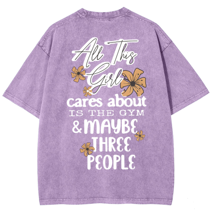 Cares About Is The Gym Unisex Fit Washed T-Shirt-moweekender