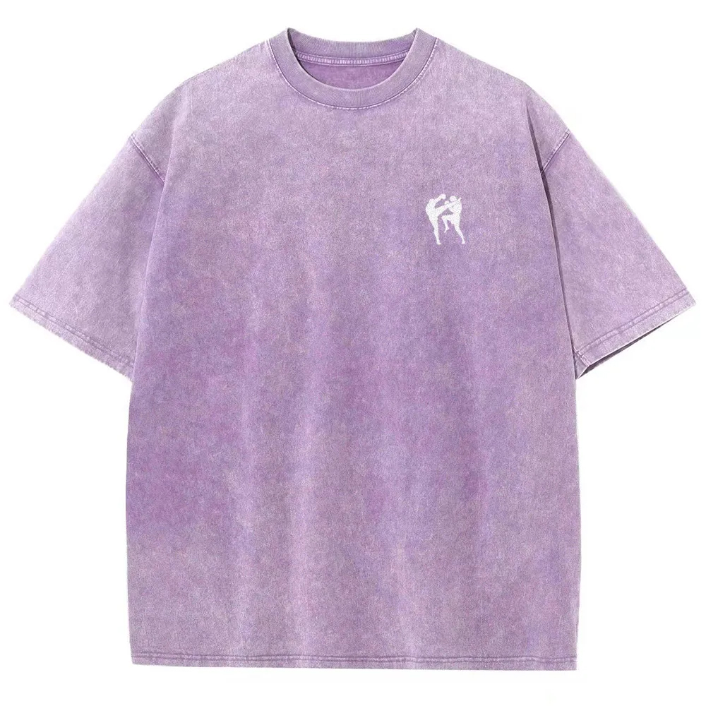 Muay Thai Pattern Washed Vintage Short Sleeves T-Shirt-moweekender