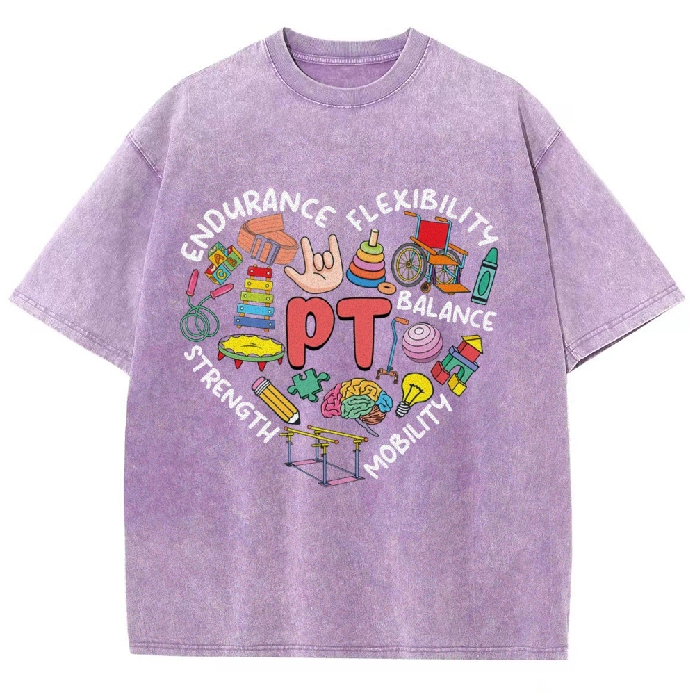 Physical Therapist Unisex Fit Washed T-Shirt-moweekender