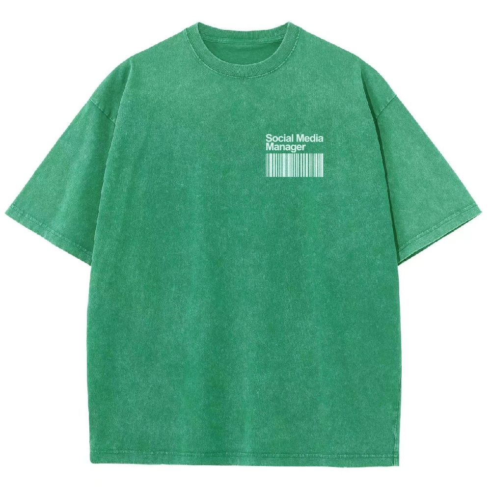 Social Media Manager Unisex Fit Washed T-Shirt-moweekender