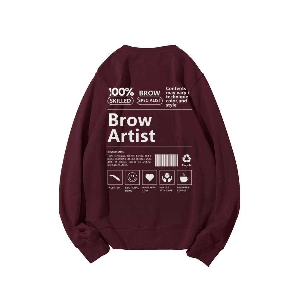 Brow Artist Casual Crewneck Sweatshirt-moweekender