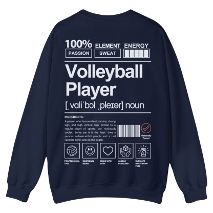 Volleyball Player Printed Crew Neck Sweatshirt-moweekender
