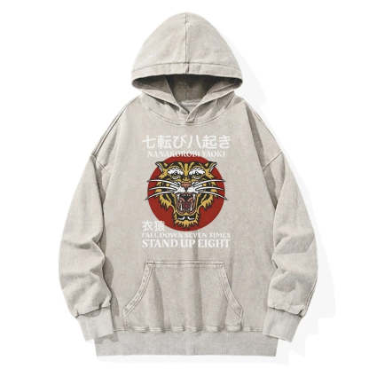 Retro Tiger Washed Vintage Hoodie-moweekender