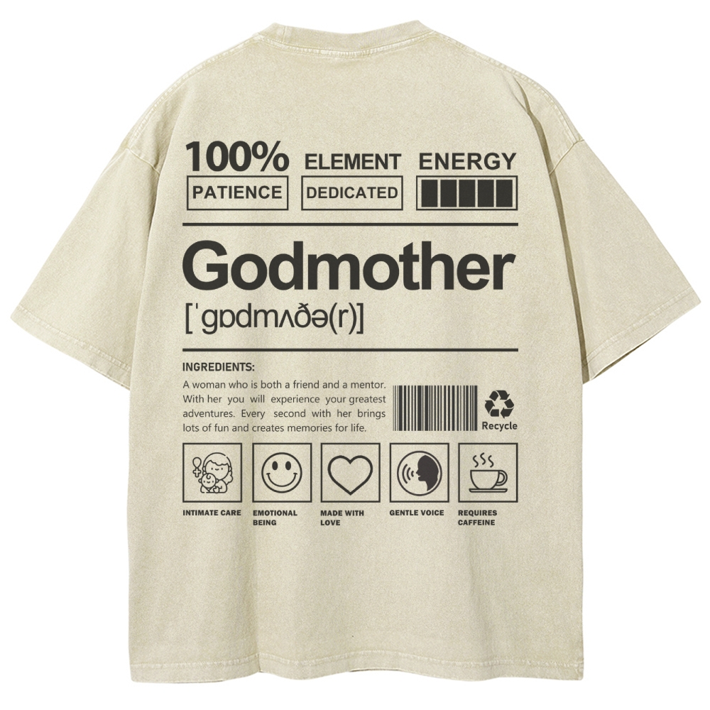 Godmother Unisex Fit Washed T-Shirt-moweekender