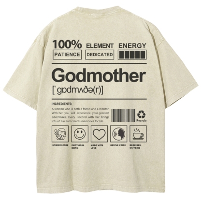 Godmother Unisex Fit Washed T-Shirt-moweekender