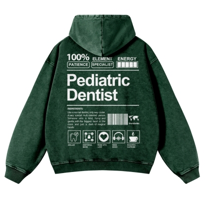 Pediatric Dentist Casual Washed Hoodie-moweekender