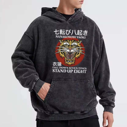 Retro Tiger Washed Vintage Hoodie-moweekender