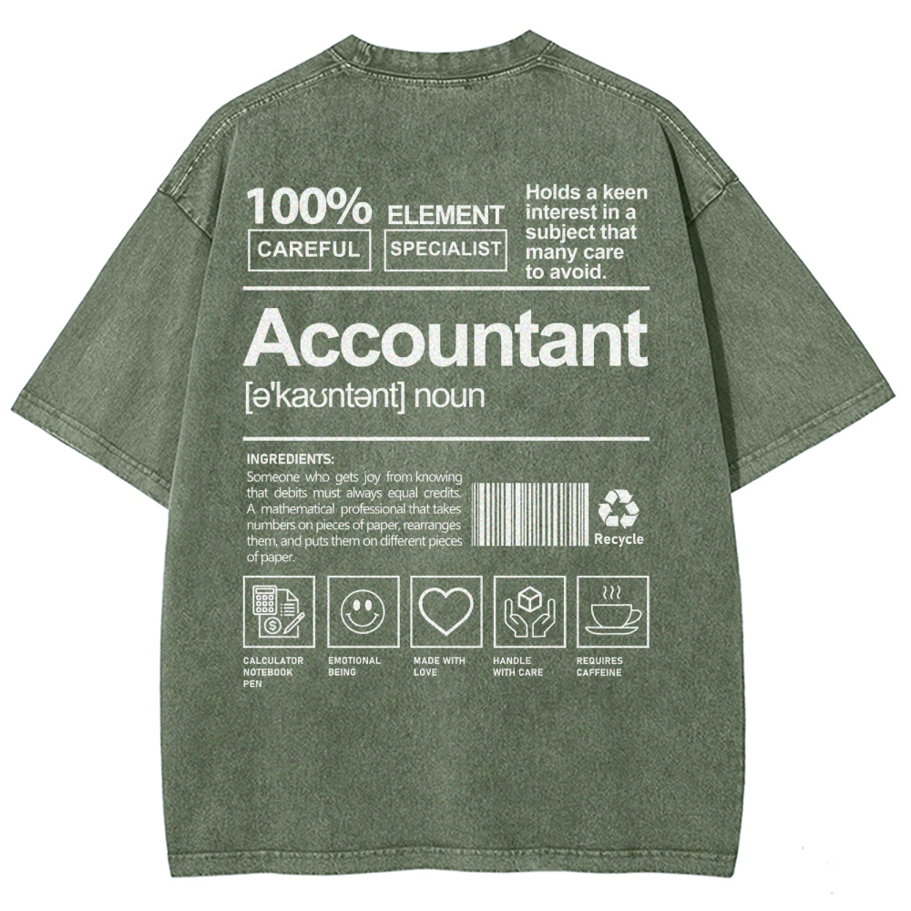 Accountant Unisex Fit Washed T-Shirt-moweekender