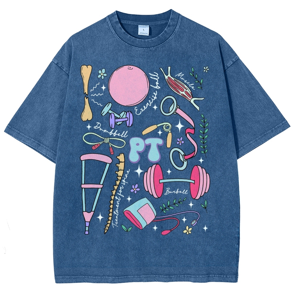 Physical Therapy Unisex Fit Washed T-Shirt-moweekender