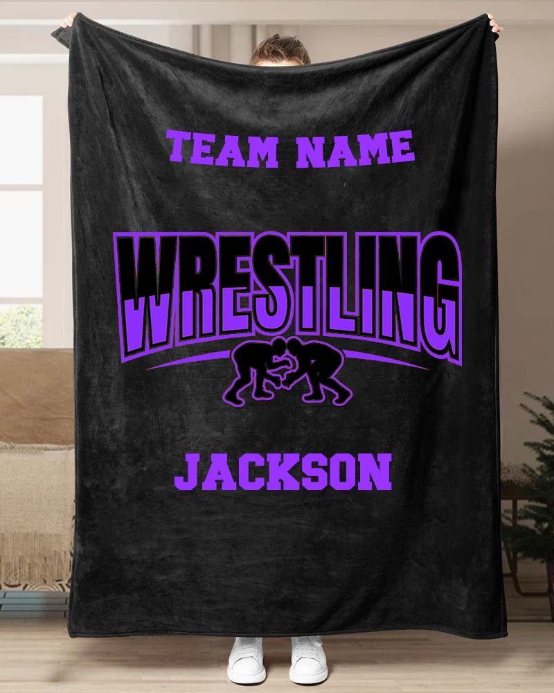 Male Wrestling Printed Sport Blanket-moweekender