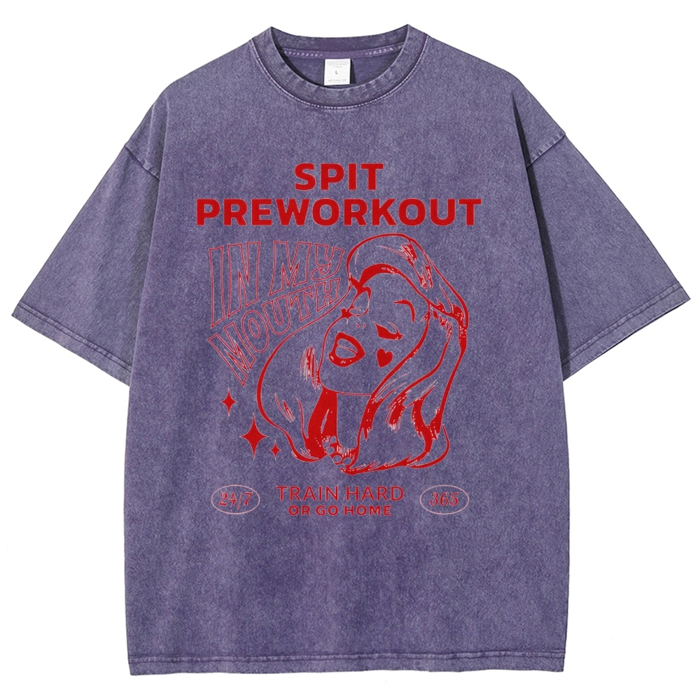 Spit Preworkout Vintage Snowflake Washed T-Shirt-moweekender