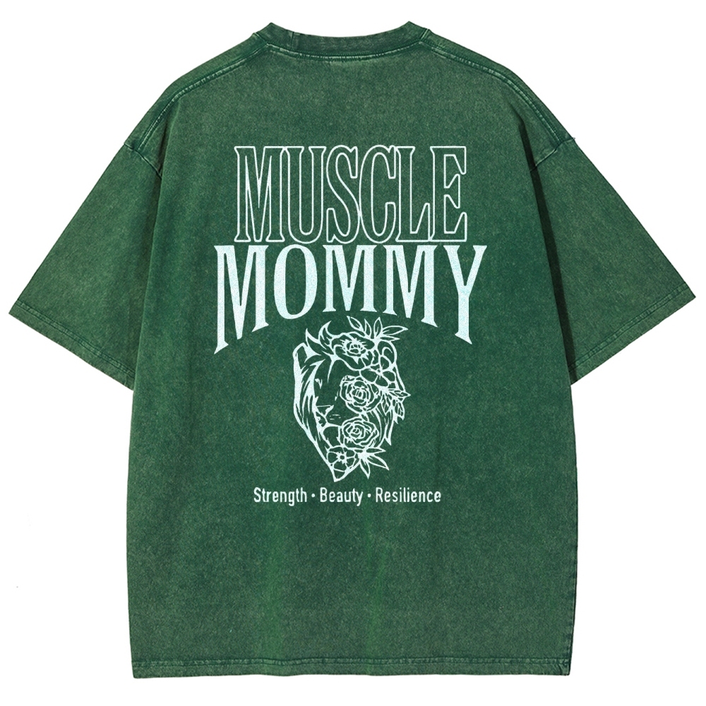 Muscle Mommy Vintage Snowflake Washed T-Shirt-moweekender