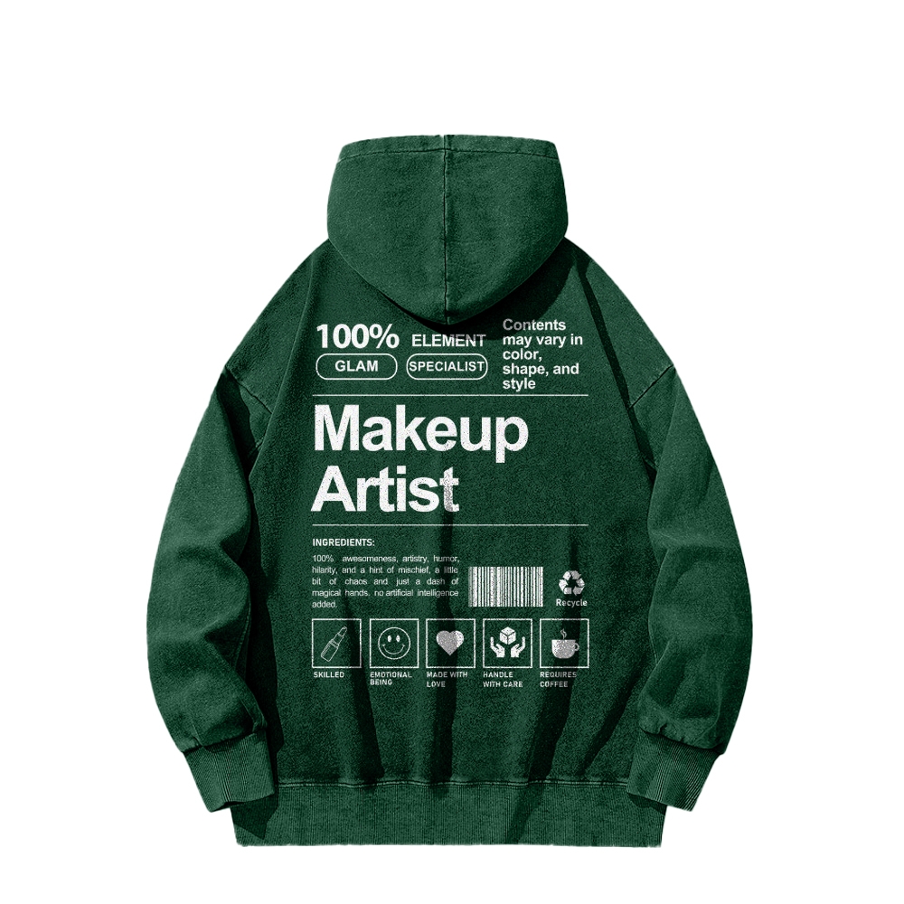 Makeup Artist Casual Washed Hoodie-moweekender