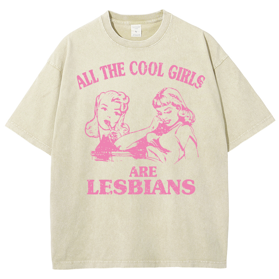 We Are Lesbians Washed Oversized T-Shirt-moweekender