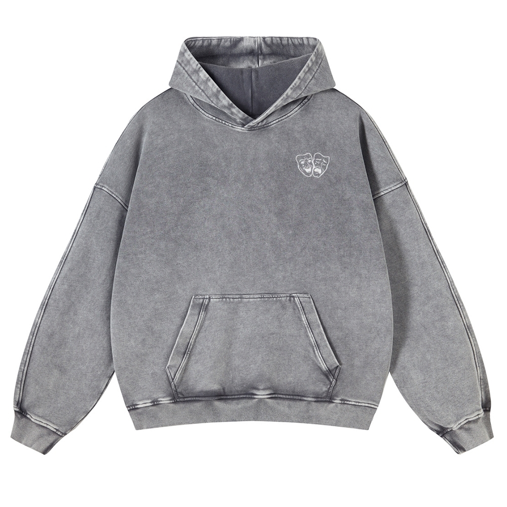 Comedian Printed Vintage Washed Hoodie-moweekender